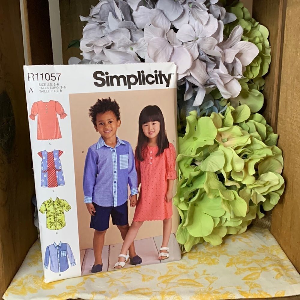 Simplicity size 4T shirt and dress sewing pattern